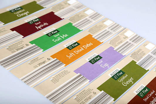 Bedrukte etiketten op rol van unieketiket.nl voor levensmiddelen